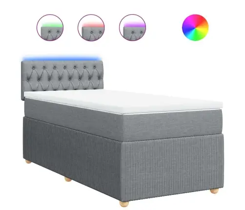 Kontinentaalvoodi Madratsiga, Helehall, 80X200 cm Kangas