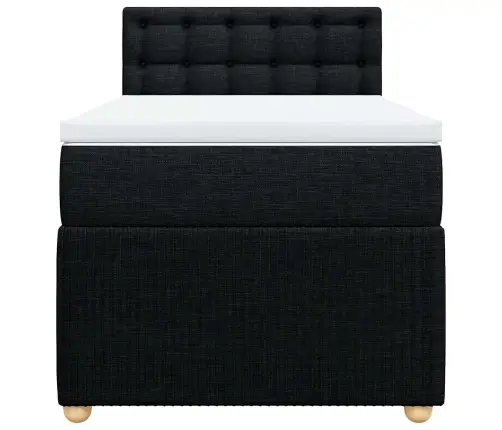 Lova Su Spyruoklėmis Ir Čiužiniu, Juoda, 80X200cm Audinys