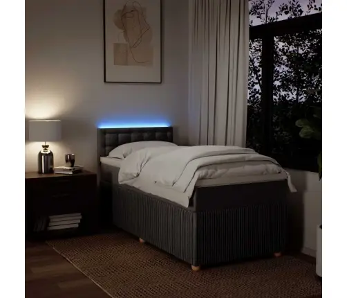 Atsperu Gultas Rāmis Ar Matraci, Pelēkbrūns, 80X200 Cm, Audums Vidaxl