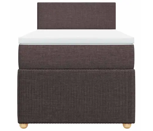 Atsperu Gulta Ar Matraci, Tumši Brūna, 90X190 Cm, Audums Vidaxl