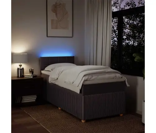 Atsperu Gulta Ar Matraci, Tumši Brūna, 90X190 Cm, Audums Vidaxl