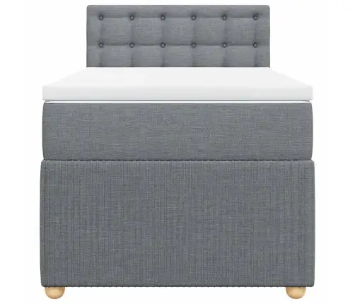 Atsperu Gulta Ar Matraci, Gaiši Pelēka, 90X190 Cm, Audums Vidaxl