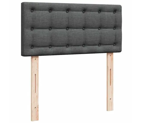 Atsperu Gulta Ar Matraci, Tumši Pelēka, 90X190 Cm, Audums Vidaxl