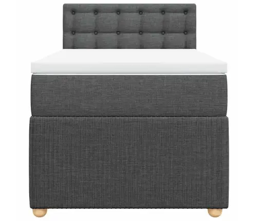 Atsperu Gulta Ar Matraci, Tumši Pelēka, 90X190 Cm, Audums Vidaxl