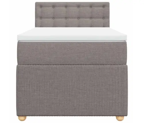 Atsperu Gulta Ar Matraci, Pelēkbrūns, 90X190 Cm, Audums Vidaxl