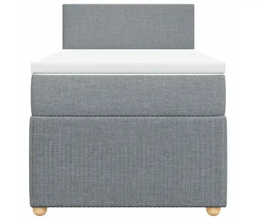 Lova Su Spyruoklėmis Ir Čiužiniu, Pilka, 90X200 cm Audinys