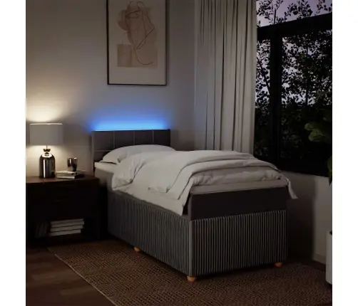 Lova Su Spyruoklėmis Ir Čiužiniu, Taupe, 90X200 cm Audinys