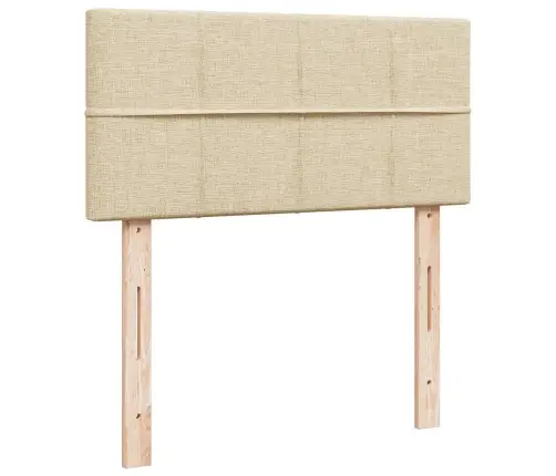 Atsperu Gultas Rāmis Ar Matraci, Krēmkrāsas, 90X200 Cm, Audums Vidaxl