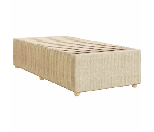 Atsperu Gultas Rāmis Ar Matraci, Krēmkrāsas, 90X200 Cm, Audums Vidaxl