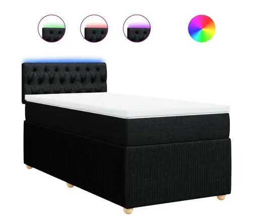 Kontinentaalvoodi Madratsiga, Must, 90X200 cm Kangas