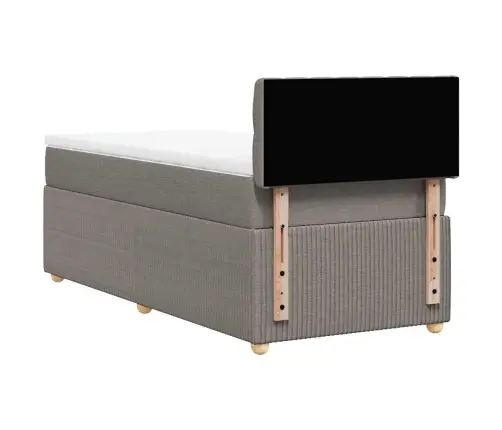 Atsperu Gultas Rāmis Ar Matraci, Pelēkbrūns, 90X200 Cm, Audums Vidaxl