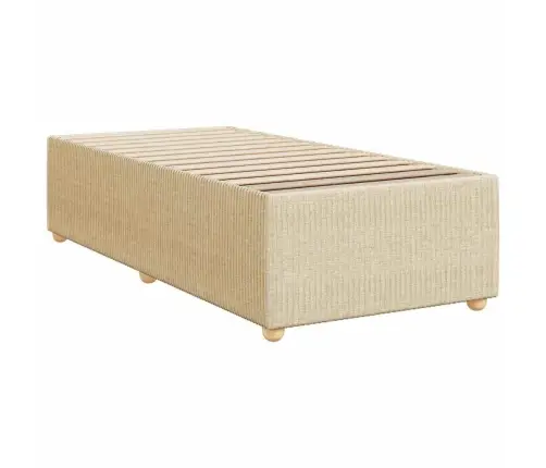 Atsperu Gultas Rāmis Ar Matraci, Krēmkrāsas, 90X200 Cm, Audums Vidaxl