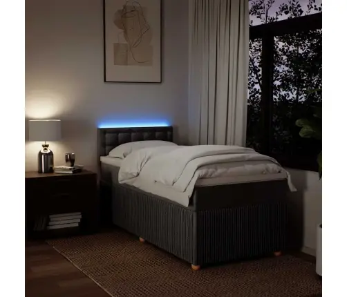 Lova Su Spyruoklėmis Ir Čiužiniu, Taupe, 90X200 cm Audinys