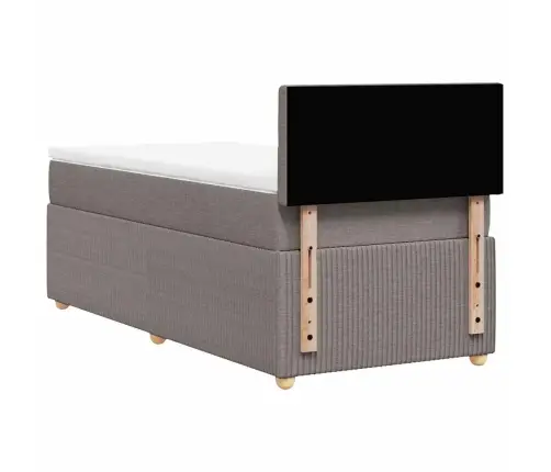 Lova Su Spyruoklėmis Ir Čiužiniu, Taupe, 90X200 cm Audinys