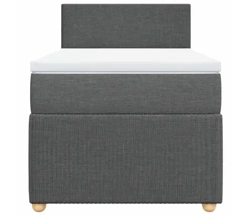 Atsperu Gultas Rāmis Ar Matraci, Tumši Pelēka Audums, 100X200Cm Vidaxl