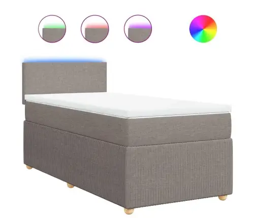 Lova Su Spyruoklėmis Ir Čiužiniu, Taupe, 100X200cm Audinys