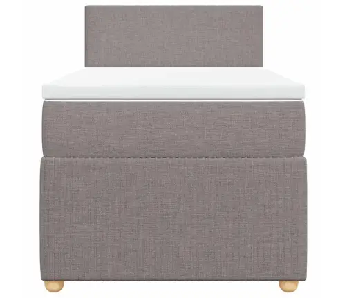 Lova Su Spyruoklėmis Ir Čiužiniu, Taupe, 100X200cm Audinys