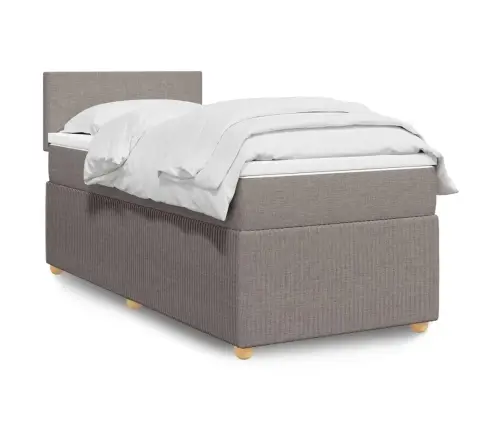 Lova Su Spyruoklėmis Ir Čiužiniu, Taupe, 100X200cm Audinys