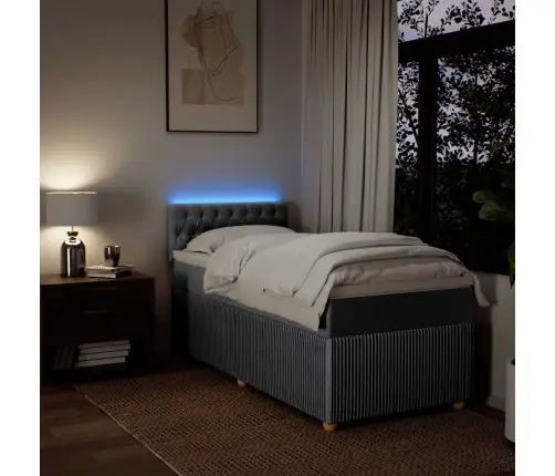 Atsperu Gultas Rāmis Ar Matraci, Gaiši Pelēka Audums, 100X200Cm Vidaxl