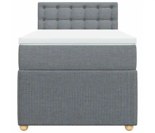 Atsperu Gultas Rāmis Ar Matraci, Gaiši Pelēka Audums, 100X200Cm Vidaxl