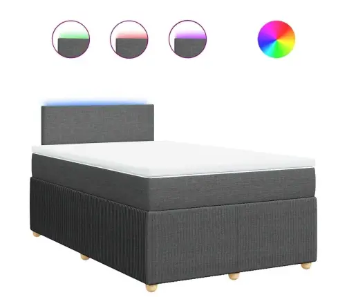 Lova Su Spyruoklėmis Ir Čiužiniu, Pilka, 120X190cm Audinys