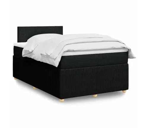 Atsperu Gulta Ar Matraci, Melns Audums, 120X190 Cm Vidaxl