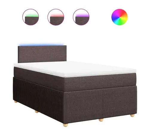 Lova Su Spyruoklėmis Ir Čiužiniu, Ruda, 120X190cm Audinys