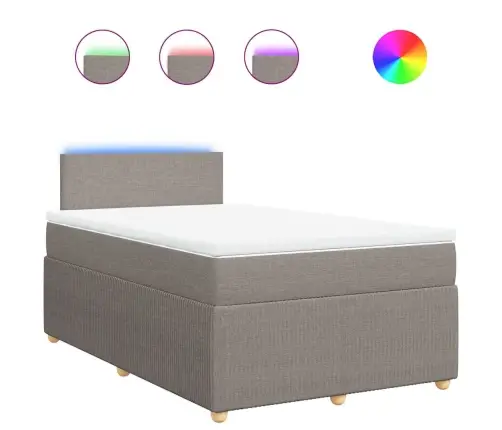 Lova Su Spyruoklėmis Ir Čiužiniu, Taupe, 120X190cm Audinys