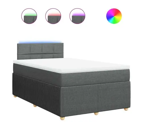 Atsperu Gulta Ar Matraci, Tumši Pelēka Audums, 120X190 Cm Vidaxl