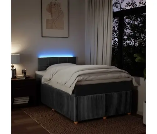 Atsperu Gulta Ar Matraci, Tumši Pelēka Audums, 120X190 Cm Vidaxl