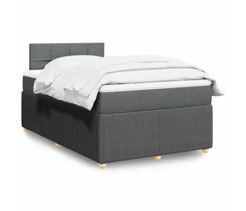 Atsperu Gulta Ar Matraci, Tumši Pelēka Audums, 120X190 Cm Vidaxl