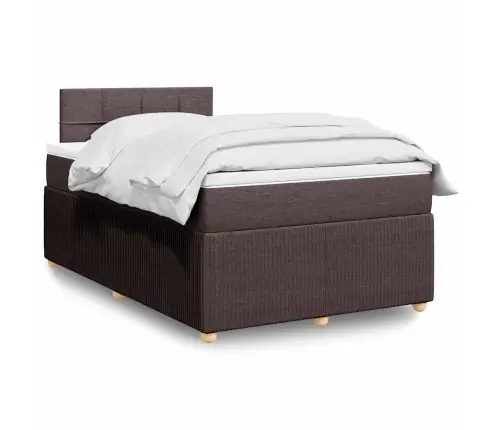 Atsperu Gulta Ar Matraci, Tumši Brūns Audums, 120X190 Cm Vidaxl