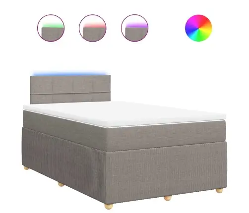 Atsperu Gulta Ar Matraci, Pelēkbrūns Audums, 120X190 Cm Vidaxl