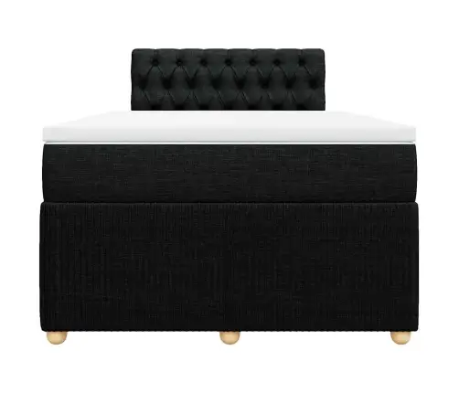 Atsperu Gulta Ar Matraci, Melns Audums, 120X190 Cm Vidaxl