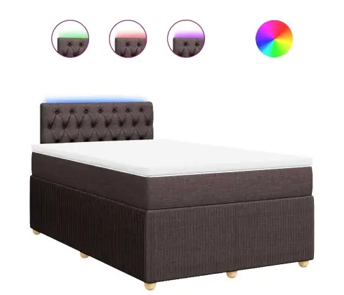 Atsperu Gulta Ar Matraci, Tumši Brūns Audums, 120X190 Cm Vidaxl