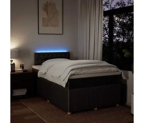 Atsperu Gulta Ar Matraci, Tumši Brūns Audums, 120X190 Cm Vidaxl