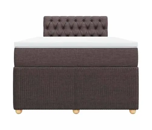 Atsperu Gulta Ar Matraci, Tumši Brūns Audums, 120X190 Cm Vidaxl