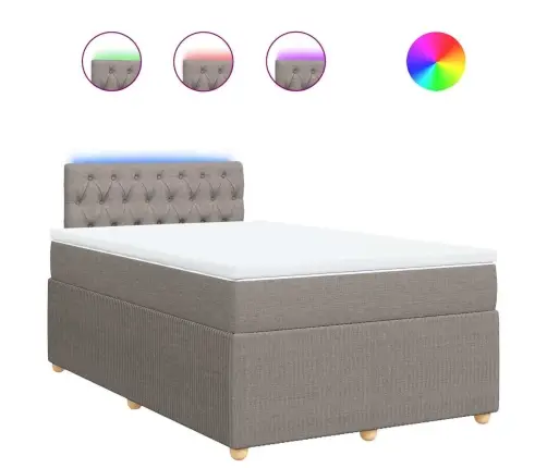 Atsperu Gulta Ar Matraci, Pelēkbrūns Audums, 120X190 Cm Vidaxl