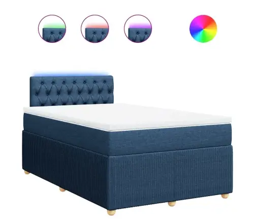 Atsperu Gulta Ar Matraci, Zils Audums, 120X190 Cm Vidaxl