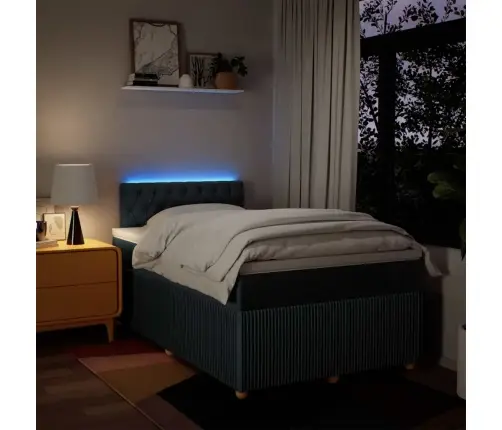 Atsperu Gulta Ar Matraci, Zils Audums, 120X190 Cm Vidaxl