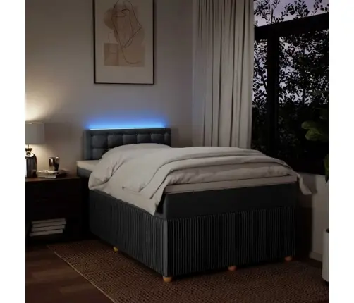 Atsperu Gulta Ar Matraci, Tumši Pelēka Audums, 120X190 Cm Vidaxl