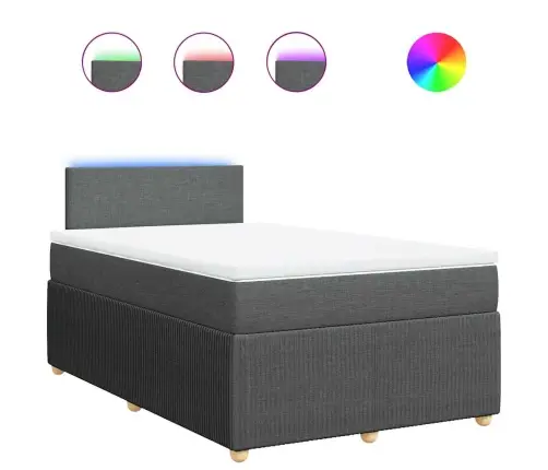 Atsperu Gulta Ar Matraci, Tumši Pelēka Audums, 120X200Cm Vidaxl