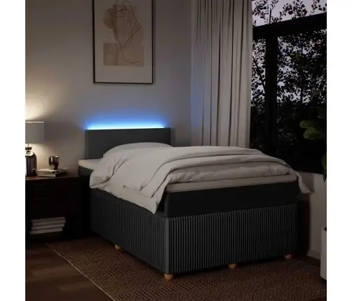 Atsperu Gulta Ar Matraci, Tumši Pelēka Audums, 120X200Cm Vidaxl