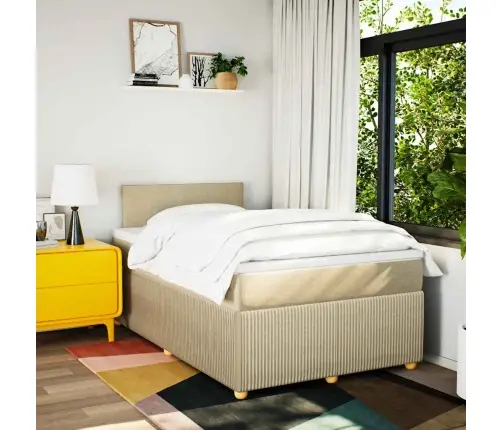 Kontinentaalvoodi Madratsiga, Kreemjas, 120X200 cm Kangas