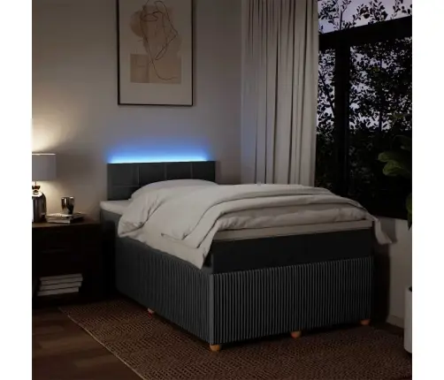 Atsperu Gulta Ar Matraci, Tumši Pelēka Audums, 120X200Cm Vidaxl