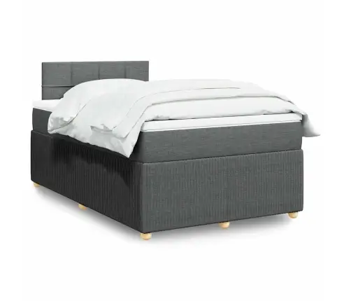 Atsperu Gulta Ar Matraci, Tumši Pelēka Audums, 120X200Cm Vidaxl