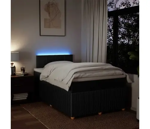 Atsperu Gultas Rāmis Ar Matraci, Melna Audums, 120X200 Cm Vidaxl