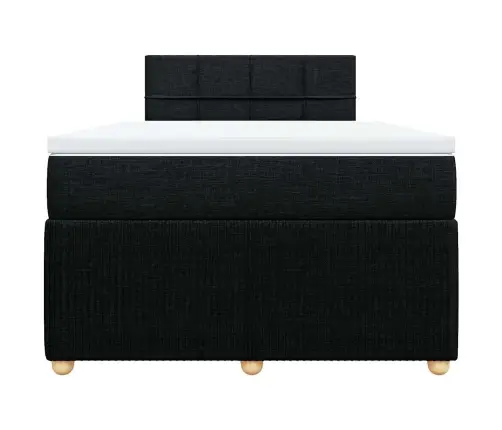 Atsperu Gultas Rāmis Ar Matraci, Melna Audums, 120X200 Cm Vidaxl