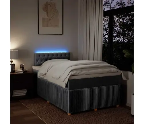 Atsperu Gulta Ar Matraci, Gaiši Pelēka Audums, 120X200Cm Vidaxl