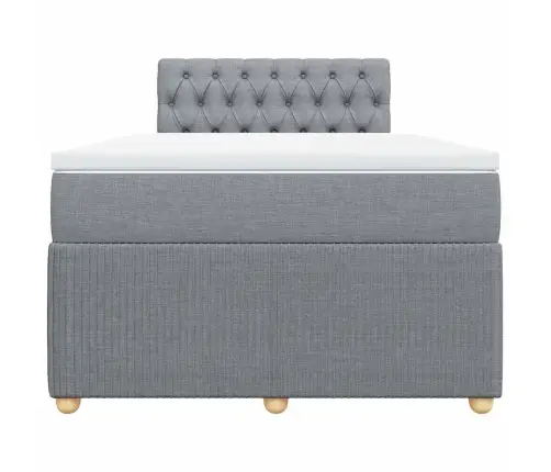 Atsperu Gulta Ar Matraci, Gaiši Pelēka Audums, 120X200Cm Vidaxl